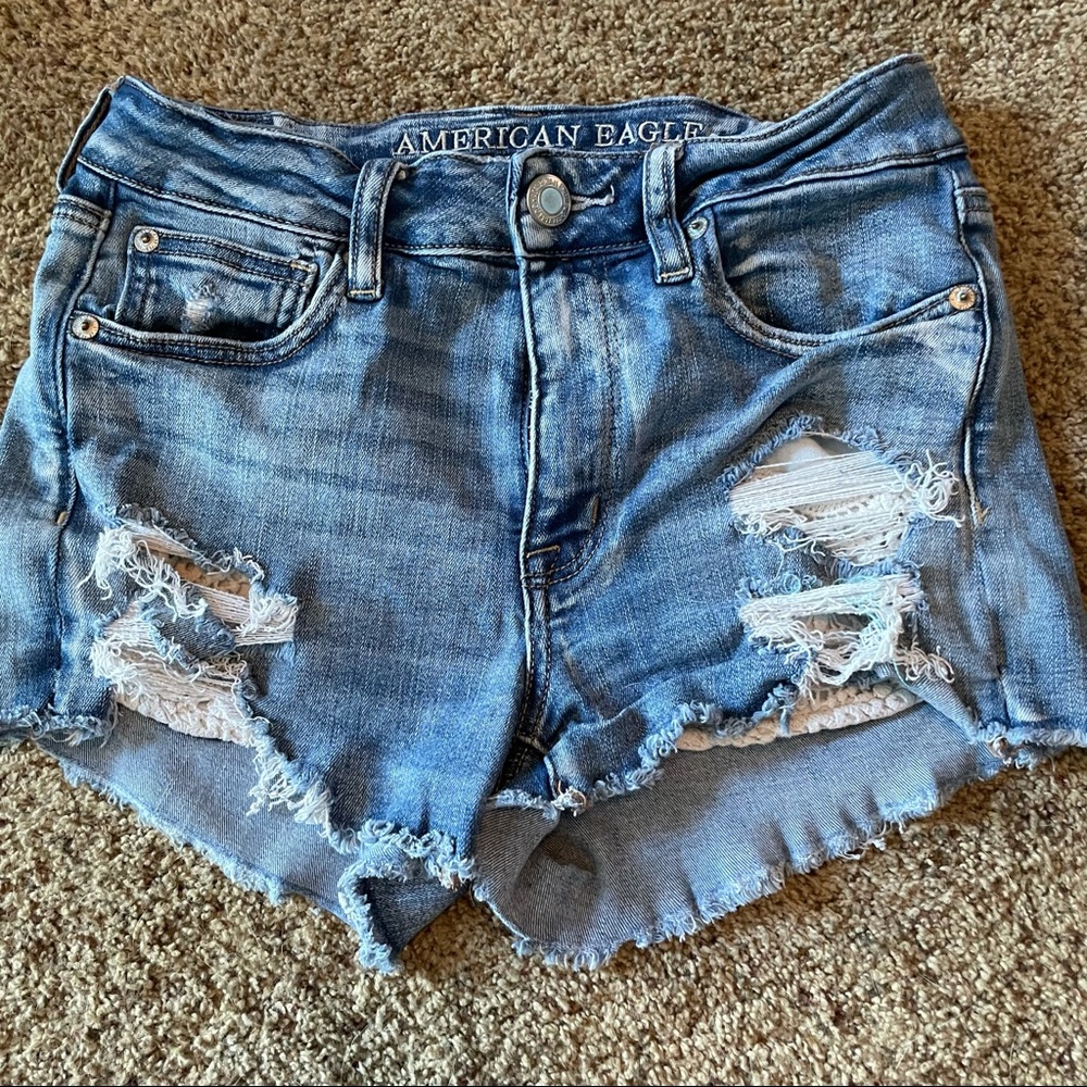 American Eagle Distressed High Rise Shorts